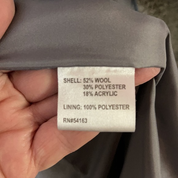 Wool Blend Boucle Style Double Breasted Grey Pea Coat size 1X - Picture 5 of 7